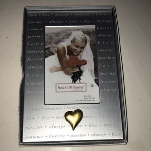 NIB Wedding Photo Frame with Gold Heart Accent